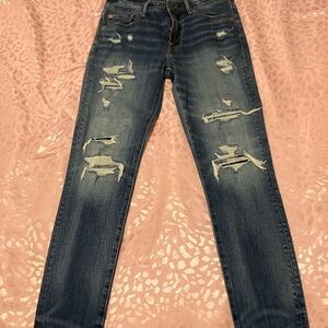 American Eagle Outfitters Ripped Dark Blue Skinny Jeans